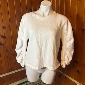 Abercrombie & Fitch Women's S White with Gathered Detailing on the Sleeves